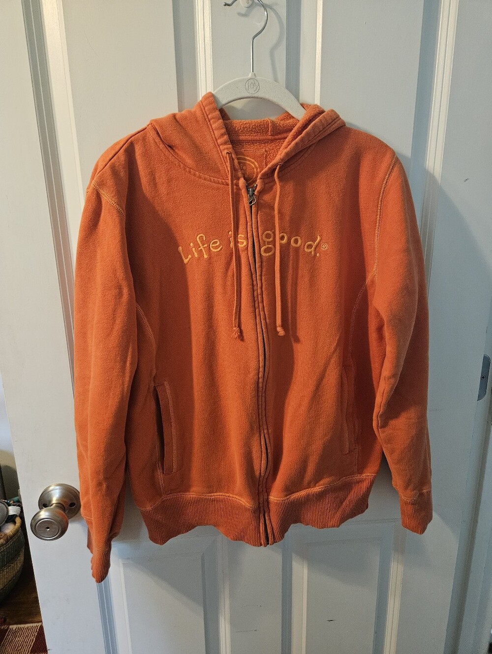 Life Is Good Orange Full-Zip Hoodie